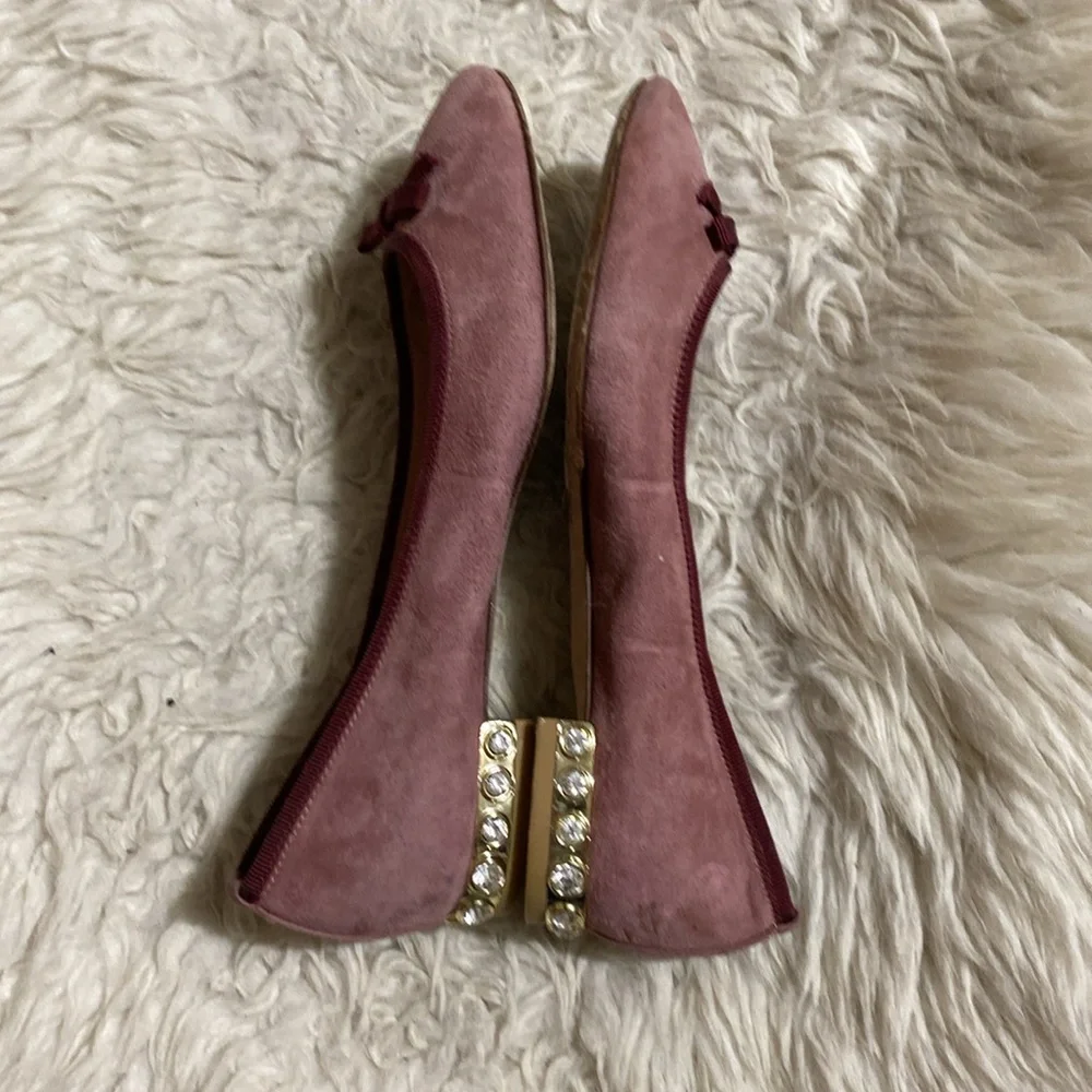 Kate Spade Suede Purple Embellished Ballet Flats‎ Women’s Size 5.5 M